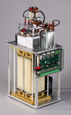 A 30kW medium-voltage DC-DC converter, developed at Fraunhofer ISE, containing 10kV SiC devices. 