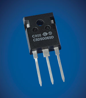Cree’s new C5D50065D 50A, 650V SiC Z-Rec Schottky diode. 
