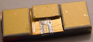 Leeds University’s THz laser chip. 