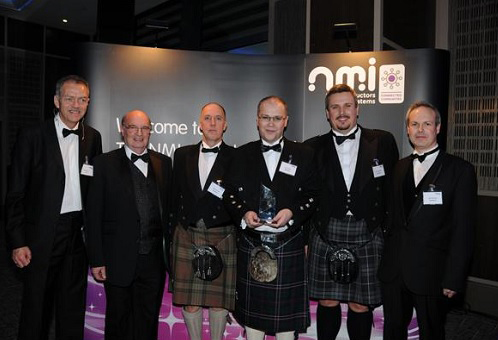 Left to right: Derek Boyd (NMI), John McLean (Science and Technology Facilities Council), and Robert Young, Dave Clark, Alan McQuilton & Aled Murphy (Raytheon UK). Photo courtesy of NMI.