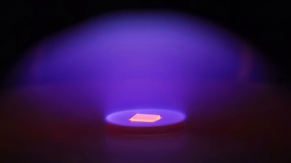 Picture: Artificial diamond being grown in a lab at Arizona State University. Photo courtesy Franz Koeck/ASU. 