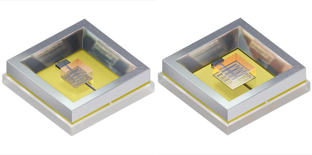 ams OSRAM’s new SU CULDP1.VC (left) and SU CULEP1.VC (right) UV-C LEDs. 