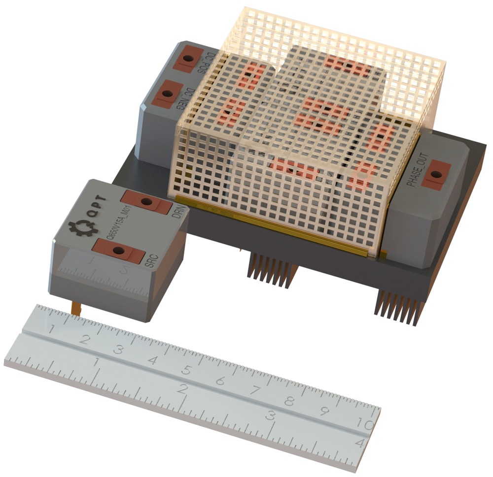 Figure 4: QPT’s reference design for a VFD using its modules with a qGaN module in the foreground.