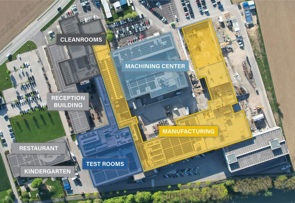 Overhead view of EVG’s corporate HQ. Source: EVG. 