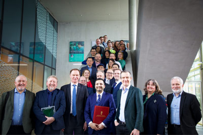 Professor Martin Kuball (front, third from right) at the launch event for the IKC. 