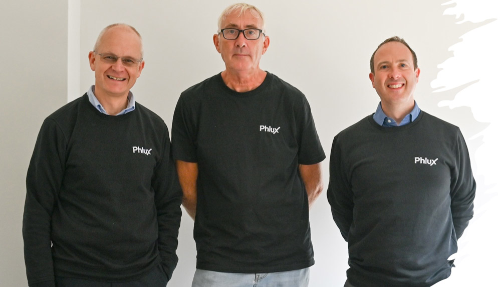 Left to right: VP of operations Brian Williams, director of engineering John Fuller, and VP of marketing Christian Rookes. 