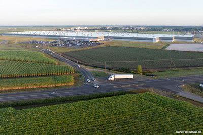 First Solars new fully vertically integrated manufacturing facility in Iberia Parish, Louisiana. 