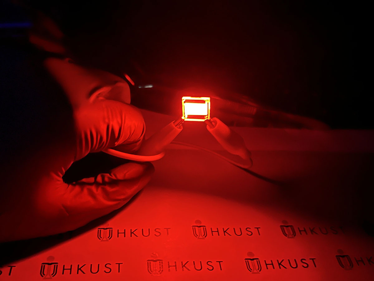 Sample of the red QR-LED with record efficiency.