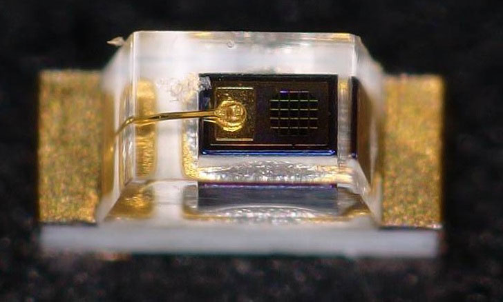 Prototype transfer molded package (under development). 