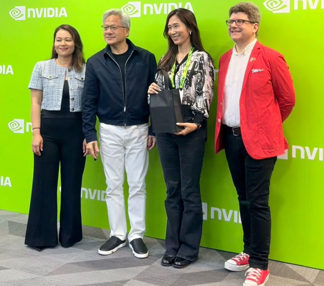 Navitas’ Taiwan country manager Stacey Cho with the NVDIA executive team.