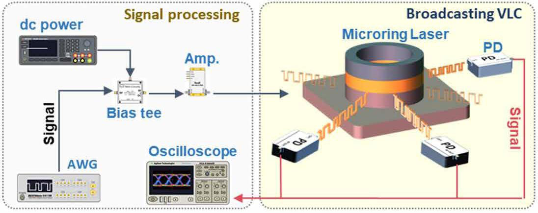 Figure 9: Schematic of real-time signal transmission system using single-mode micro-laser.