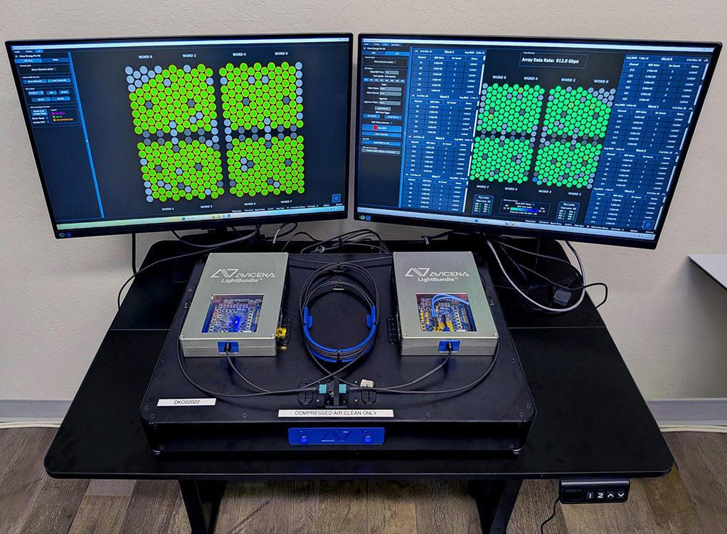First connectorized micro-LED optical interconnect.